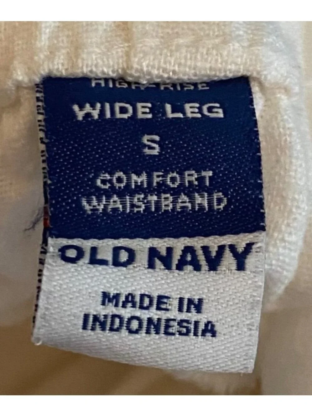 Old Navy Women’s S Off White Pants Linen Blend Wide-Leg Pull On Casual Comfy